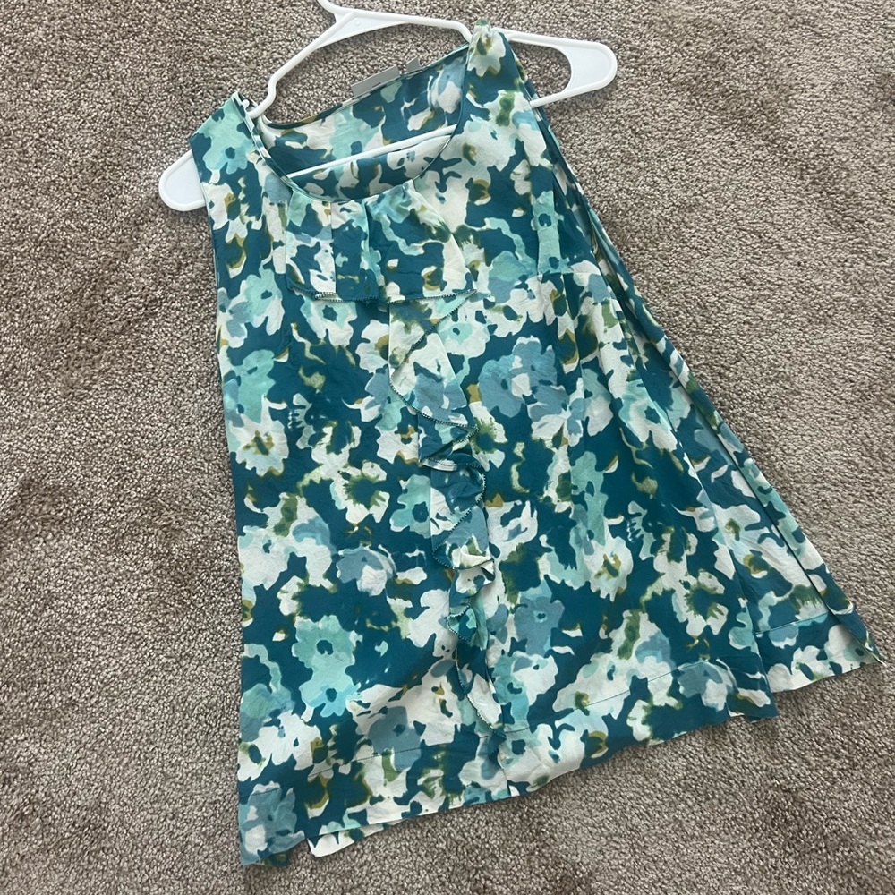 Halogen ruffle floral blouse